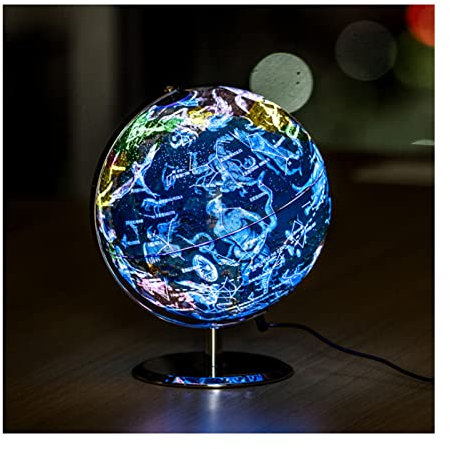 Världsglob Upplyst världsglob 12,5'' Diameter LED-upplysta konstellationer på natten 2 i 1 Light Up Globe-lampa Detaljerad karta Pedagogisk Glob