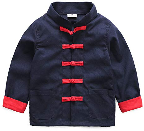 Mud Kingdom Boys Tang Jacket Navy Blue Traditional Chinese Lunar Year Size 14
