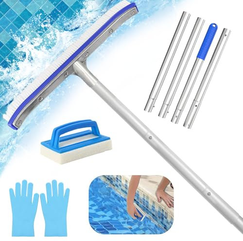 Spazzola per la Pulizia della Piscina,Spazzola per Piscina Professionale,Spazzola per Piscina con Asta,Spazzola Angolare per Piscina