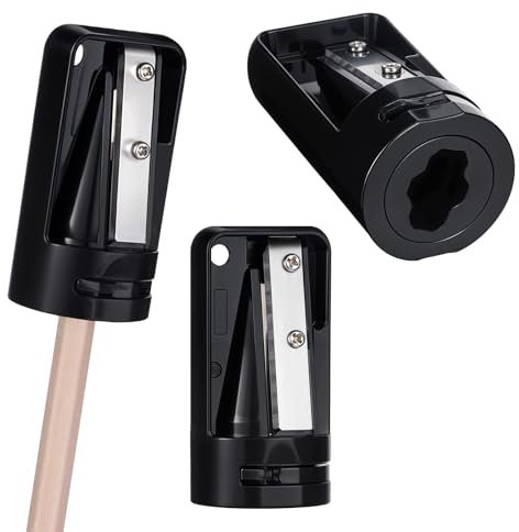 3 Stück Zimmermanns-Bleistiftspitzer für Holzarbeiten, Bleistiftschneider für Holzbearbeitung, Schwarz