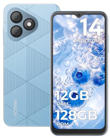 HOTWAV Note 15 Pro Android 14 Teléfono Móvil, 12GB RAM+128GB ROM/1TB TF, Batería 5160mAh Moviles Libres 6,6 Pulgadas HD+,13MP+5MP Octa Core Smartphone 2024 Dual 4G SIM/Face ID/Fingerprint/OTG/GPS/BT5