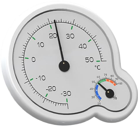 Termógrafo Con Humedad - Termografo Analógico Para Interiores, Termografo Para Interiores | Higrómetro Doméstico | Indicador De Humedad Con Movimiento Mecánico Con Escala Clara Y Precisión Para La