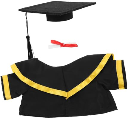 GALPADA Ropa De De Graduación con Gorro De Peluche Chal Amarillo y Tira para Ceremonia De Graduación De Muñeca Disfraz De Animal De Peluche