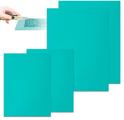 4 Stück ​​Linoleum Platten​​ ​ Linoldruck Set​​ Gravurplatten​​ Set ​​Weichgummi ​​Linolplatten für Linolschnitt​​ in Grün für Stempel, Bastelprojekte und Kreative Druckarbeiten (2A5 und 2A6)