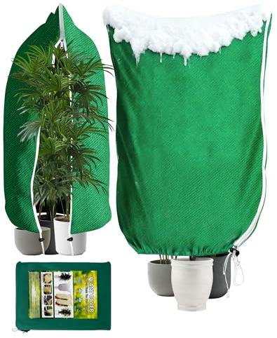 Akunsz 2 unidades de protección para plantas de invierno, 180 x 120 cm, protección invernal, plantas en maceta, 80 g/㎡, protección contra heladas, protección contra el frío, cubierta de invierno, para