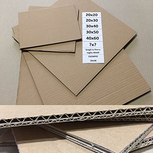 10 PEZZI Foglio cartone ondulato Spessore 3.5mm Dimensione 70x100 cm (400/450gr)