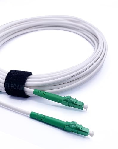 Elfcam® - LC/APC till LC/APC singelläge Simplex fiberoptisk kabel, 9/125μm LSZH vit optisk strumpeband (2M)