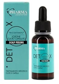 YPHARMA | Tricostamyl Detox Scalp Peeling Lozione per cuoio capelluto - 30 ml - Funzione esfoliante e lenitiva a base di Estratti di Origine Vegetale come Rosmarino, Acidi della Frutta, AHA
