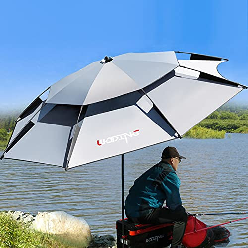 Parasol de Plage Anti Vent avec Fonction d'inclinaison Housse de Protection Parasol de Jardin Rond Protection Solaire pour marché Piscine Restaurant Pêche ø 2M/2.2M/2.4M/2.6M (Size : 2.6M/8.5ft)