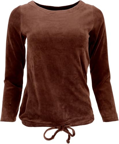 GURU SHOP Nicki-tröja, mjuk sammetströja, långärmad tröja, dam, bomull, tröjor, långärmade & tröjor, alternativa kläder, toupe, 38