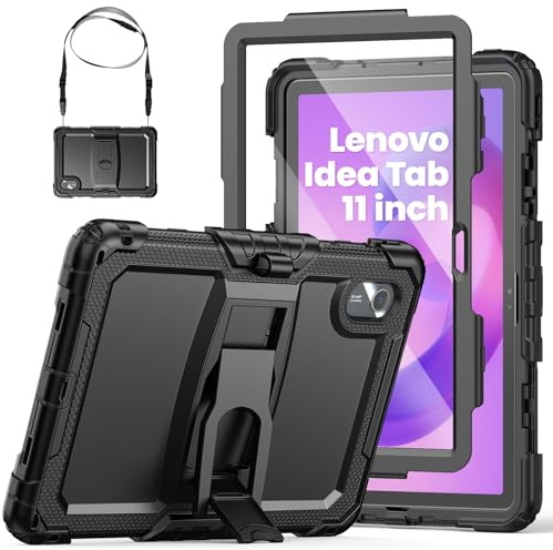 SEYMAC Custodia per Lenovo Idea Tab 11 pollici 2025 / Lenovo Tab M11 2024/ K11 Gen 2 11 pollici con Proteggi Schermo, Supporto Pieghevole, Tracolla e Portapenne, Nero