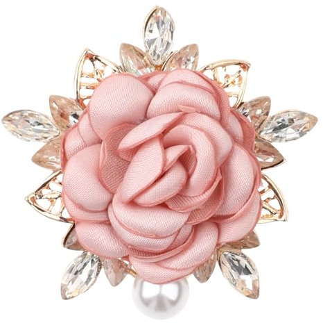 COMNICO Broche en Forme de Fleur pour Femme, Elégantes Roses en Cristal, Broches à la Mode Costume Bijoux Vêtements, Accessoires Sacs Décoration pour Femmes et Filles, Fête de Mariage