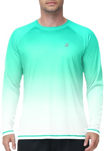 Roadbox Herren UV-Schutz Shirt, UPF 50+ Rashguard T-Shirt, Schnelltrocknend Leicht Langarmshirt für Surfen Angeln Wandern