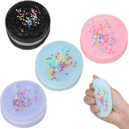 PKKP Anti Stress Spielzeug Keks, Taba Squishy Squeeze Toy, Squishy Fidget Spielzeug, Sensory Toys, Stressabbau Spielzeug Geschenke für Kinder ab 6 Jahren (4Pcs)