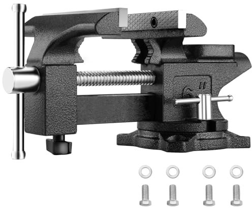 TEENO - Banco de banco giratorio de 270 °, ancho de mandíbula 150 mm, acero fundido, fuerza de sujeción de 1000 kg