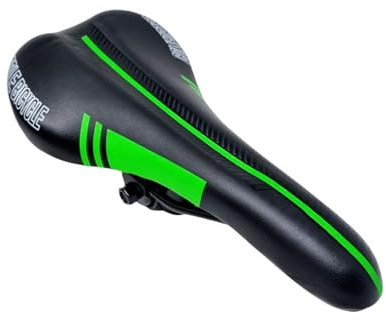 Selle Montegrappa en Cuir éco avec intérieur en Mousse/Gel pour vélo de Course Trekking Cross MTB Couleur Noir Vert