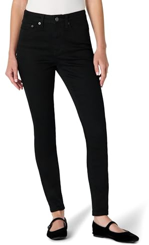 Amazon Essentials Women's High-Stretch High-Rise Skinny Jeans, Black, 14-16