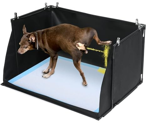 HOMBYS Dog Pee Pad Holder with High Walls, No-Spill Indoor Potty for Large Dogs, Foldable Puppy Litter Box, Black 33.8 x 28 x 17.7 Inches, Patent Pending