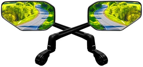 Homieway Specchietti Retrovisori per Bicicletta 2 Pezzi, Nuovo Specchietto Retrovisore Pieghevole per Bicicletta, Leva dello Specchio Regolabile, Specchio HD per Bicicletta in Vetro Reale, Specchio