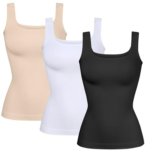 YIOIOIO Womens Shapewear Tank Top Square Neck Tummy Control Compression