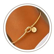 Turandoss Gold Initial Bracelets for Women Girls - Dainty Knot Initial Bracelet Letter R Gold Jewelry Bridesmaid Gift for Women Girls