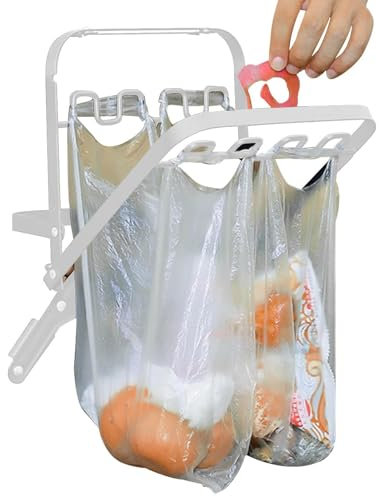 Metal Rubbish Bin, Bag Stand, Rubbish Holder Frame, Foldable Waste Rack, Strong Folding Container, Frame with Compact Design, Portable Rubbish Organiser for Picnics, Barbecues, Bedroom, Kitchen