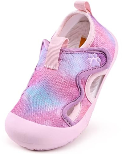 WateLves Toddler Wide Barefoot Water Shoes Kids Quick Dry Beach Shoes Girls Boys Non-Slip Aqua Athletic Sneakers for Hiking Swim Kayak Sport Accessories, Camping Essentials (Fish Scales, 25)