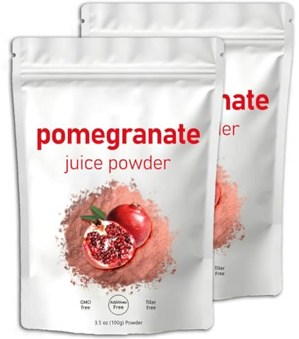 ekologiskt granatäpplejuicepulver, naturligt fruktpulver, 2st