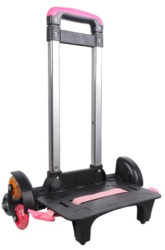 HDOYTXXM Carro de mochila con asa telescópica, 6, carrito de mano, carrito de equipaje con ruedas, carro plegable para mochila escolar, mochila