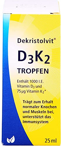 Dekristolvit D3K2, Tropfen, für Knochen und Muskeln, Vitamin D3 + K2, 25ml