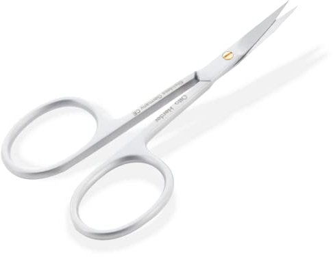 Otto Herder® - Ciseaux à cuticules - En acier inoxydable - Vis dorée - 9 cm - Pour une coupe précise des cuticules