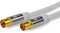 Goobay 70318 TV-Antennenkabel, Koax-Buchse auf Koax-Stecker, 4-fach geschirmt, 135 dB, vergoldet, weiß, (3,0m)