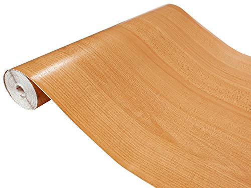 DecoMeister Vinilo Adhesivo para 67,5x490 cm - Madera de Haya Roja | Papel Decorativo con Efecto Madera para Cocina, Armarios y Mesa, Lámina Autoadhesiva de PVC Termoformable, Impermeable