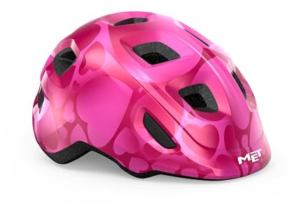 MET Unisex Jugend Hooray Kinderhelme, Pink Hearts, S/M / 52-55cm