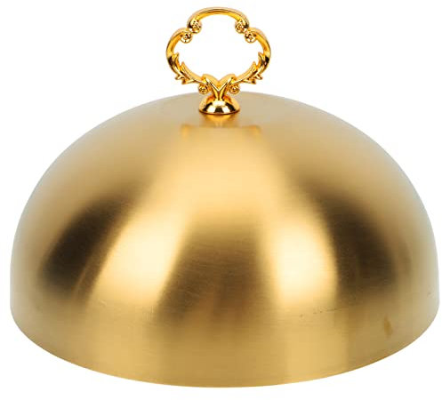 HEMOTON Edelstahl Speiseglocke Kuchenglocke Käseglocke Tortenglocke Lebensmittel Abdeckung Abdeckhaube Kuchenhaube Fliegenhaube Kuchenplatte Haube Tellerglocke für Kuchen Torten Fliegen Essen Cover