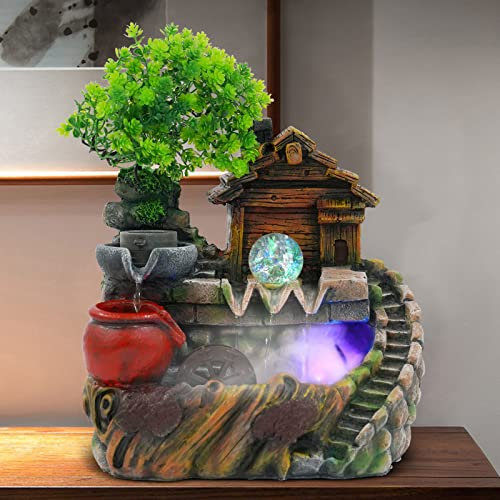 Rockery - Fontana decorativa per interni con nebbia e fontana in pietra, con effetto nebulizzatore, adatta per soggiorno, camera da letto, ufficio