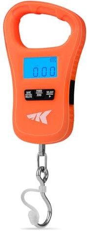 KastKing ToughTide Fishing Scale, USB Charging, 65lb Capacity, Ultra-Thin Digital Fish Scale, LCD Display, Ergonomic Handle, Fish Scales Digital Weight, Fishing Accessories for Men, Orange