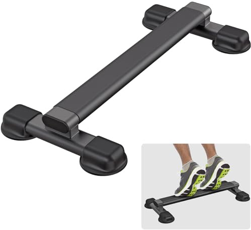 Kipika Barra per sollevamento polpacci, per casa e palestra, esercizi di stretching, squat e immersione, blocco antiscivolo solid in acciaio resistente, nero