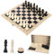 Schachspiel, 3 in 1 Schachbrett Holz Klappbare Hochwertig Schach Dame Backgammon, Tragbares Schachset für Kinder und Erwachsene Familie Party Reisen (29x29cm)