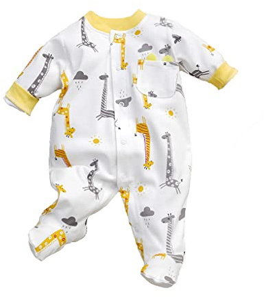 KIDDLETOWN Babykläder flicka långärmad sparkdräkt, tecknad bomull pojkkläder, baby tillväxtkläder sparkdräkt set, unisex nyfödda kläder present, söta nyfödda sparkdräkt 0–3 månader