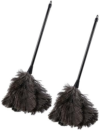 Gogogmee 2piezas Plumeros De Avestruz Plumero De Mango Cepillo para Polvo De Mango De Plástico Herramienta para Limpiar