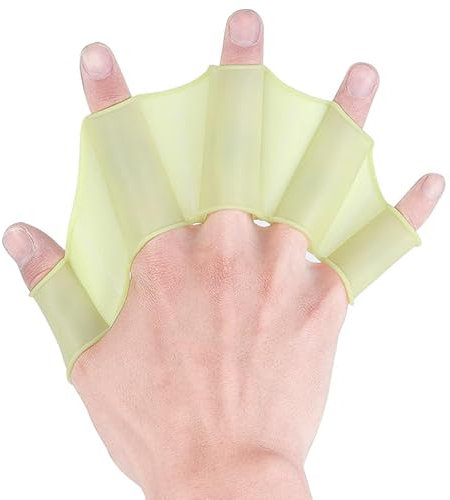 BrightGlow Schwimmhandschuhe Surfing Schwimmpaddel Schwimmtrainingsflossen Silikon-Handschwimmflossen Erwachsene und Kinder Swim Glove Wassersport Handflossen Schwimmzubehör Grün（Kinder） S