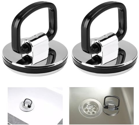 Bisienya 2 PCS Chrome Bath Plug Replacement Drain Stopper with Handle Rustproof Plugs Sink Plug Universal Plug with Lift Grab Handle 45mm Basin Plug for Bath and Kitchen Sinks for 42-46mm Diameter