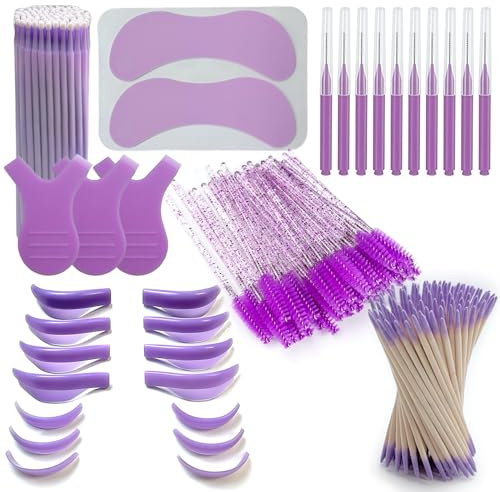 Lash Lift & Tint Kit Accesorios - 279 Piezas de Herramientas de Permanente para Pestañas con Almohadillas de Silicona, Peines en Y, Almohadillas para los Ojos, Microaplicadores y Varillas de Mascara