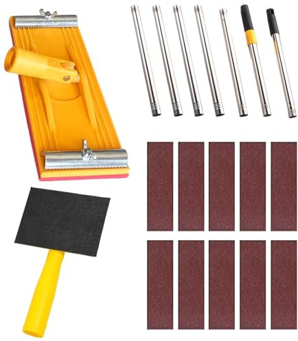 Yjkedfh Ponceuse À Manche Pour De Plâtre,Manuelle Rotative Avec Tige Extensible,Ponceuse À Main Pour Sol Perche De Ponçage - Pour Réparation Sol Polissage Construction Commercial Débutants