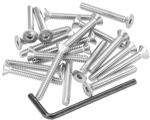 PATIKIL #10-24 X 1-3/8 Viti A Testa Cilindrica Con Innesto A Croce 20Pcs Viti A Testa Svasata Acciaio Inossidabile 304 (18-8) UNC Innesto A Croce Bulloni Di Fissaggio