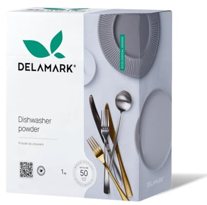 DELAMARK Detersivo in polvere per lavastoviglie, vegano, ad alta efficienza, formula naturale