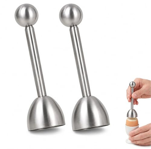 Lot de 2 Coupe œuf,Ouvre Oeuf À La Coque,Coupe Oeuf À La Coque | Ouvre-œufs en acier inoxydable,Oeuf à la Coque Outil de Cuisine,Coupe Oeuf Coque,Toqueur À Oeuf,Oeuf dur dur Cracker