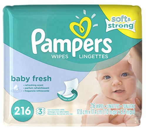 Pampers Baby Wipes Refill, Fresh Scented, 216 Count