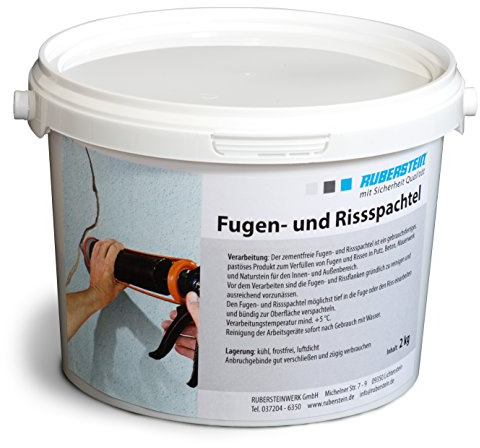 Ruberstein® Ruberstein Fugen- und Rissspachtel zementgrau, 2kg gebrauchsfertig im Eimer